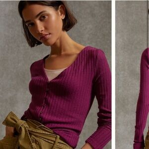 Anthropologie NWT Meryl Button-Front Top Size L